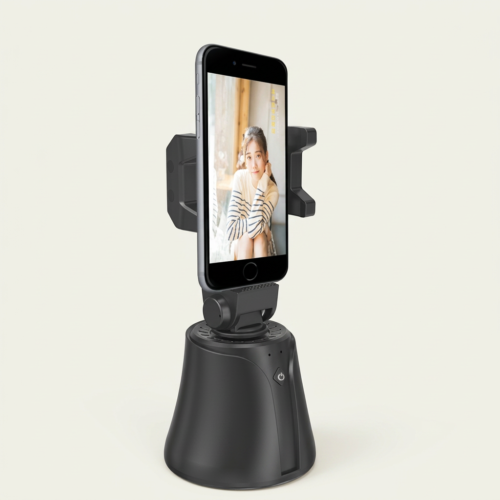 360° Automatic Rotating Smartphone Stand with Face Tracking